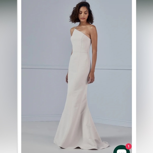 Amsale One Shoulder Black Dress - Picture 5 of 6